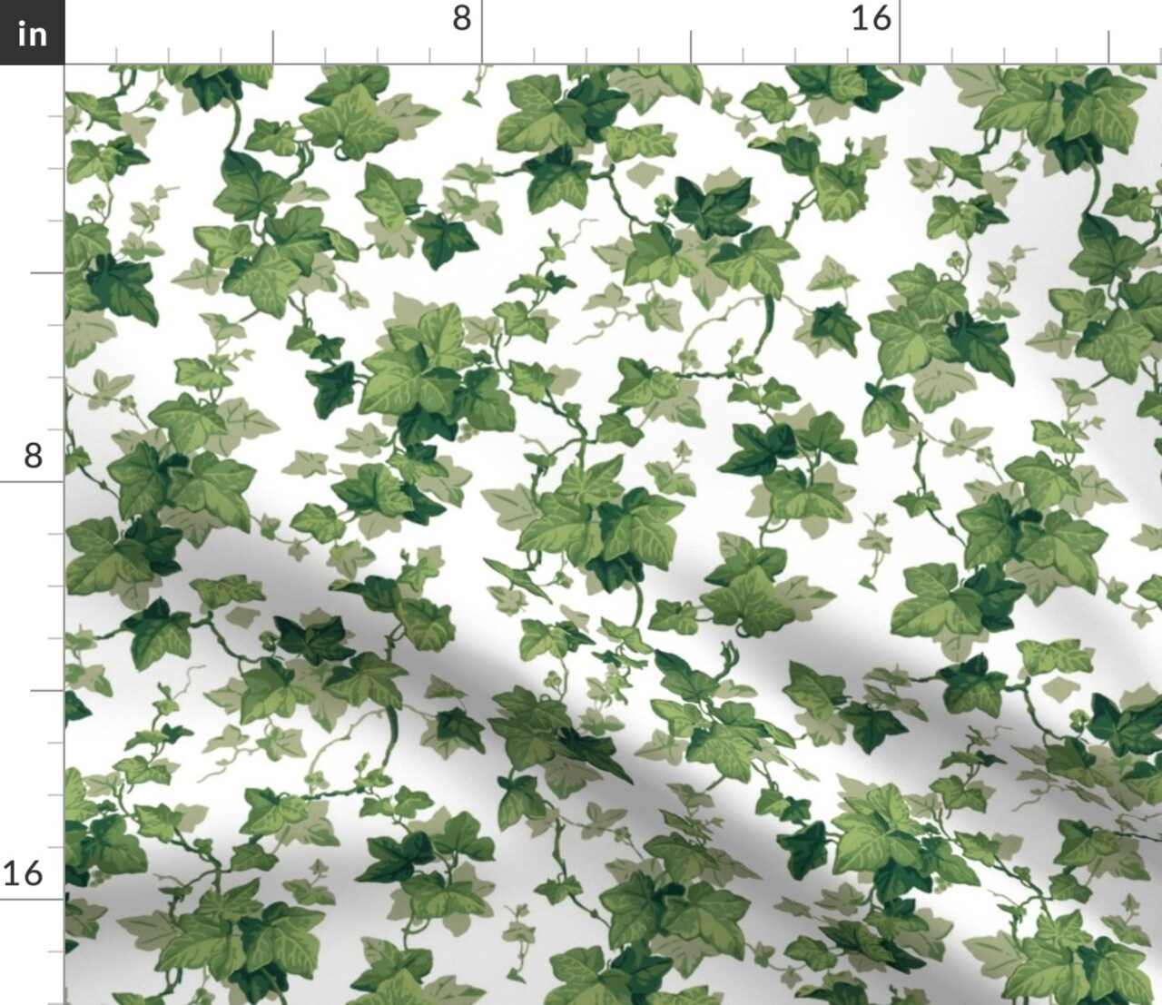 ivy leaves,botanical,english ivy,vines,greenery Custom Printed Fabric by Spoonflower Various Fabrics by the Yard or Fat Quarter